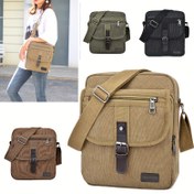 Resim Geniş Kapasiteli Vintage Crossbody Çanta - Ayarlanabilir Askılı, Çok Bölmeli & Fermuarlı Kapatmalı Yüksek Kalite Dayanıklı Unisex Omuz Çantası İş, Ofis ve Günlük Kullanım İçin (Askeri Yeşil/Haki/Açık Kahverengi/Siyah), Seyahat için Çantalar, Polyester Astarlı, İş Seyahati, Rahat Tasarım, Güçlendirilmiş Dikişler, Şehirli Yolcular 