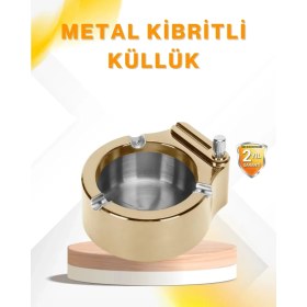 Resim Epilons Çakmak Entegreli Küllük Yeniden Doldurulabilir Metal Gövde 