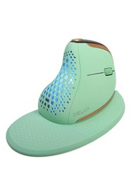 Resim Delux Seeker Kablosuz Ergonomik Dikey Mouse, OLED Ekran - M618XSD-YEŞIL 