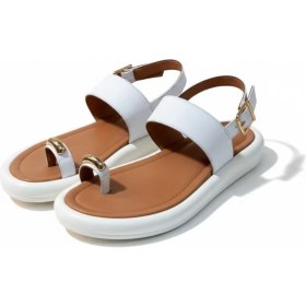 Resim Ne&Ve Shoes Hakiki Deri Parmak Arası Arkadan Tokalı Kadın Günlük Sandalet 