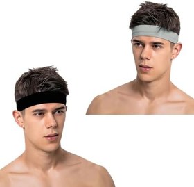 Resim Spor Saç Bandı 2li Sporcu Erkek Kafa Bandı Headband Tenis Gym Ter Bantı Fitness Saç Bantları Yoga Crossfit Bisiklet Koşu Canlı İddia Yürüyüş Erkekler Süper Lig Saç Bantı 