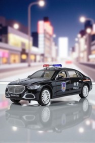 Resim BYCEGU 95385 IŞIKLI VE SESLI ÇEK BIRAK KAPILARI AÇILABİLİR OYUNCAK POLİS ARABALARI BİR ADETTİR 