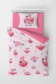 Resim MONOHOME Flamingo Çocuk Nevresim Takımı 3D Pamuk Saten 160x220, monohome1887 