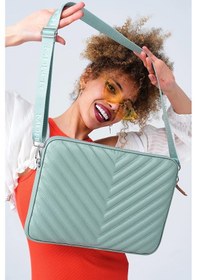 Resim Omuz Askılı Notebook Çanta Tablet Laptop Kılıfı 13"-14" V Model Deri Mint Yeşili 