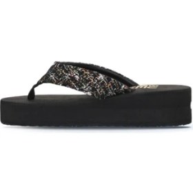 Resim Bueno Shoes Siyah Hasır Kadın Dolgu Topuklu Terlik 26WT190244 26WT190244 
