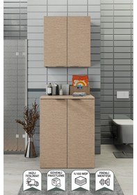 Resim Biani Fix Arya Ve Loft Uyumlu Çamaşır Makinesi Dolabı Renk Aybe Bej 