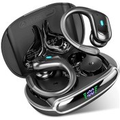 Resim Siyah Kablosuz Kulaklık İçin Bluetooth Kulaklık Su Geçirmez Kulaklıklar Spor Kulaklıkları İphone Android Xiaomi Tws Müzik Kulaklık 