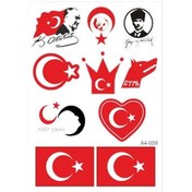 Resim A4 Sticker 059 Tek Paket Çoklu Sticker Siyah 