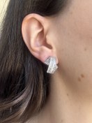 Resim Zirkon Taş Çapraz Küpe 