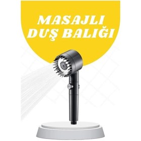 Resim Mey İthalat Yeni Nesil Masaj Etkili Duş Başlığı Su Basınçlı Tazyikli Özel Gri 