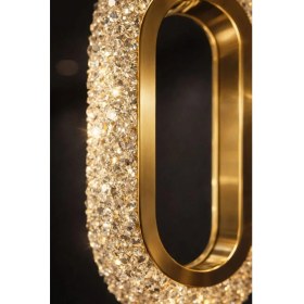 Resim Bohem Aydınlatma Elips Tavana Sıfır 3 Renk LED Gold Modern Avize Antre/hol Banyo/mutfak Avize 