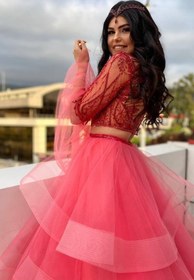 Resim Haute Couture Kırmızı Nişan ve Kına Elbisesi - Kırmızı / 44 
