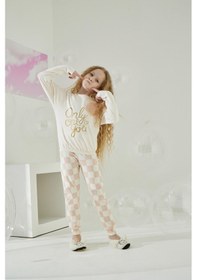 Resim Kız Çocuk Uzun Kol Krem Pijama Takımı C8t5n6o6 001 