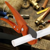 Resim 1 adet Turuncu Ratchet PVC Boru Kesme Aracı - Hızlı Ayarlı Dişli Mekanizma, Boru Bıçağı ile Tek El İşlemi, Boruları Kesmek için Kolay Tasarım, PEX ve Plastik Boruların Hassas Kesimi, Dayanıklı 1-7parça Endüstriyel Sınıf Tasarım 