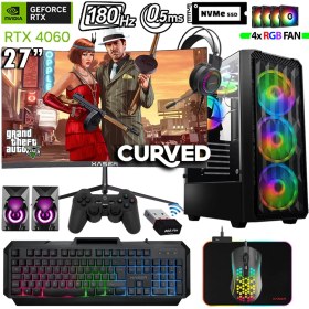 Resim Xaser Thunder X660 Ryzen 7 5700X 64GB Ram 2tb M.2 Nvme SSD 8gb RTX4060 27" 180Hz Oyuncu Masaüstü Bilgisayarı 