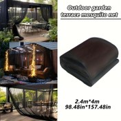 Resim Ekstra Büyük Açık Hava Sivrisineği Tül Perdesi - Sağlam İnsekt Önleyici Gazebo Pencere, Cırt & Döngü ile Kapatma Yarım Polyester Fileli Teras, Bahçe ve Veranda için Her Mevsim Koruma Kolay Kurulum (240x400cm/8.2x13.1ft) Arka Avlu, Terrace ve Deckler için Ideal Siyah Klasik Tasarım Şeffaf Filesiz Panellerle Gizlilik Sunan Dayanıklı Bakımı Kolay Kılık 240x400cm 