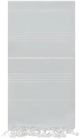 Resim GRVTANIUM Açık Gri%100 Pamuk 180x100cm Peştemal Püsküllü Banyo,Plaj,Hamam Havlusu Kese Hediyeli M2 