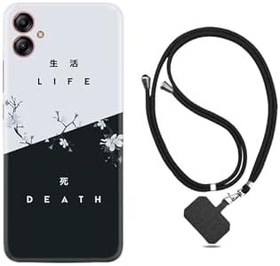 Resim kilifland Samsung Galaxy A04e ile Uyumlu Kılıf Ipli Boyun Askılı Desenli Silikon Life And Death 1339 