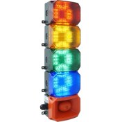 Resim Mesan 4 Kat Küp LED Multifonksiyon 43 Ses Siren MS 225 12-24VDC 