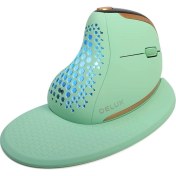 Resim Delux Seeker Kablosuz Ergonomik Dikey Mouse, OLED Ekran - M618XSD-YEŞIL 