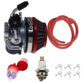 Resim Honmex Motosiklet Bisiklet 49-80cc İki Zamanlı Motor Karbüratörü 58mm Hava Filtresi İle Kırılmaya Dayanıklı Alüminyum - Kırmızı 