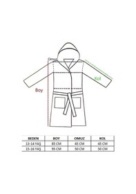 Resim Daisy Desen Dijital Baskılı Genç Çocuk Bornozu Pudra 