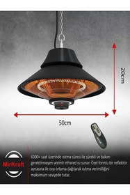 Resim Mirkraft Elirg R.c. Led Işıklı Elektrikli Isıtıcı, 2000 W, Uzaktan Kumandalı 