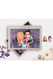 Resim Bk Gift Kişiye Özel Evleniyoruz Karikatürlü 1000 Parça Profesyonel Puzzle-4 