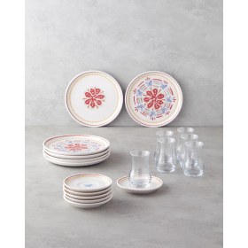 Resim English Home Lily Seramik Pasta Seti 18 Parça 6 Kişilik Renkli 