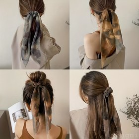 Resim 3 Adet Şık Şeker Kumaş Saç Bağları Seti ile Pembe - Mürekkep Boyama Gradyan Şal Lastikli Saç İpleri Kadınlar için 14+, Moda Saç Aksesuarları ile Baskı Tasarım 