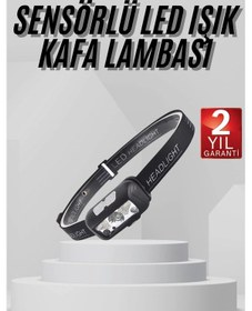 Resim Sensörlü Şarjlı Type-c Şarj Işıklı Kafa Lambası Kamp Lambası Diğer 