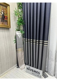 Resim Nivemeshome Didim Ft671537 V-502 Lacivert 1/3 Sık Pileli Fon Perde Apm Lacivert 