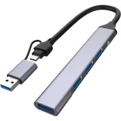 Resim Techmaster USB 3.0 Type-C 1xusb 3.0 3xusb 2.0 Hub Otg Çoğaltıcı UCA9701 