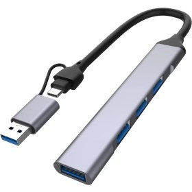 Resim Techmaster USB 3.0 Type-C 1xusb 3.0 3xusb 2.0 Hub Otg Çoğaltıcı UCA9701 