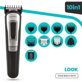 Resim Goldmaster GM-9109 Look Kablolu Kablosuz 10 In 1 Erkek Bakım Seti Siyah 