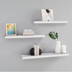 Resim Efe 60,50,40x12 Cm 3 Adet Dekoratif Duvar Rafı Kitaplık Raf Çiçeklik Uçan Gizli Duvar efem122 