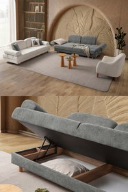 Resim Eymense Aries Yataklı Sandıklı Koltuk Takımı 3+3+1 Antrasit 