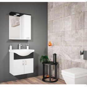 Resim Orka Duru 65 Cm Mdf Freze Siyah Banyo Dolabı Alt Modül Ve Lavabo Siyah 