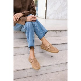 Resim Angelina Jones Carmen Kadın Taba Tutun Gercek Suet Loafer Ayakkabi 