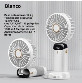 Resim Taşınabilir El Tipi Vantilatör 3000mah Katlanabilir Boyun Desteği Ve Beyaz, 