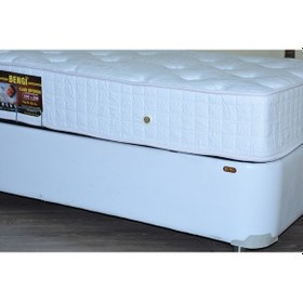 Resim Baza Suni Deri Beyaz Model Silin Kapitone başlık Metal Fırın Boya Ortopedik Yatak 90*190cm El Yapım 