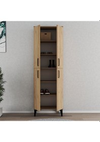 Resim Ferniso Mobilya 4 Kapak 6 Bölmeli Ayakkabılık Full Sepet Ceviz 