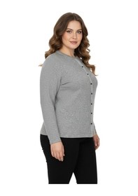 Resim Wearon Kadın Yumoş Düğmeli Modelli Bluz Bgl-st05136 Gri 