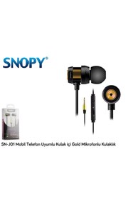 Resim Snopy Kulakçi Siyah/gold Mikrofonlu Kulaklık 
