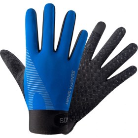 Resim Liangduo Shop Mavi Stil M Boyutu Unisex Dokunmatik Ekran Eldiveni Açık Kış Termal Sıcak Bisiklet Eldiveni Tam Parmak Bisiklet Bisiklet Kayak Yürüyüş Motosiklet Spor Eldivenleri (Yurt Dışından) 