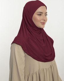 Resim Loggia Pratik Hijab Sandy Şal - Hazır Türban Tesettür Eşarp Namazlık Namaz Örtüsü-Bordo 