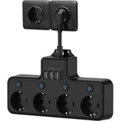 Resim Cbtx Yeni Nesil 4000W 3 x USB, 1 x Type-C 8 in 1 Duvar Priz Termal Akım Korumalı Priz 4'lü 