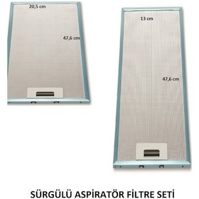 Resim Sürgülü Aspiratör Filtre Seti- 20,5 X 47,6 - 13 X 47,6 Cm - 320266851 