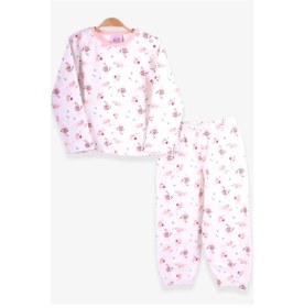 Resim Breeze Kız Bebek Pijama Takımı Kedicik Desenli Ekru (9 Ay-3 Yaş) 