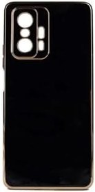 Resim Xiaomi Mi 11T Pro 5G Kılıf Kenarları Gold Kamera Korumalı Renkli Pastel Silikon Siyah ile uyumlu 